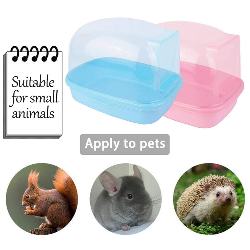 kathson Dwarf Hamster Bathroom, Chinchilla Sauna Room Plastic Sand Bath House Ideal for Gerbils, Hedgehog, Squirrel and Other Small Animals (Blue) - Image 5